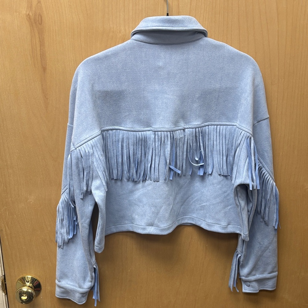 Windsor Light Blue Fringe Utility Jacket - Picture 6 of 6